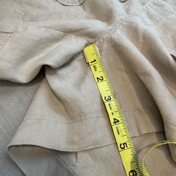 Athleta Tan Linen Drawstring Pull-On Shorts - Size 4, Lightweight Vacation Wear - Picture 5 of 8